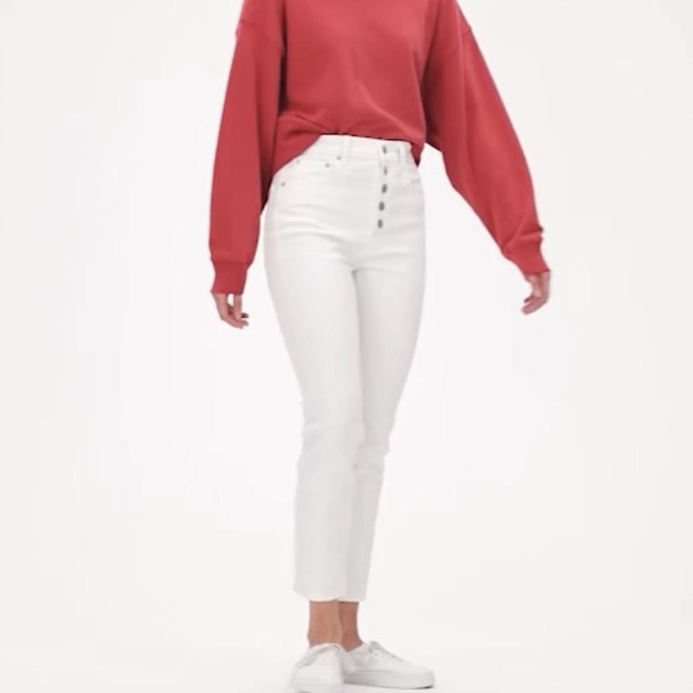 NWT Gap high rise white cigarette jeans